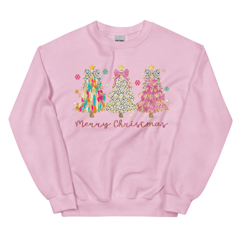 Merry Christmas Brushstroke Tree Sweatshirt