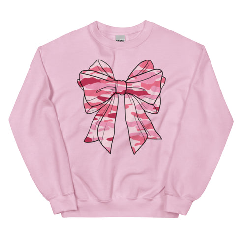 Camo Pink Bow Crewneck
