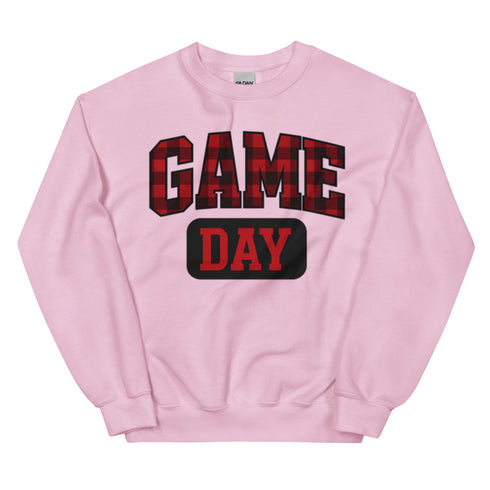 Game Day Red Plaid Football Sweatshirt