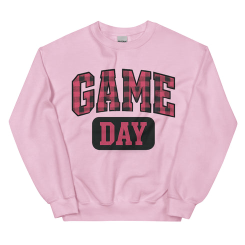 Game Day Pink Plaid Football Sweatshirt