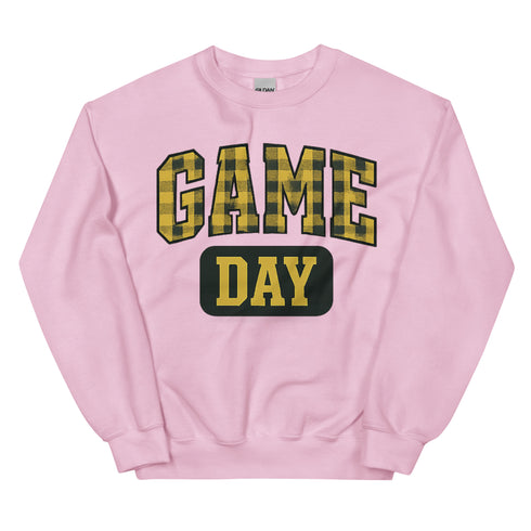 Game Day Yellow Plaid Football Sweatshirt
