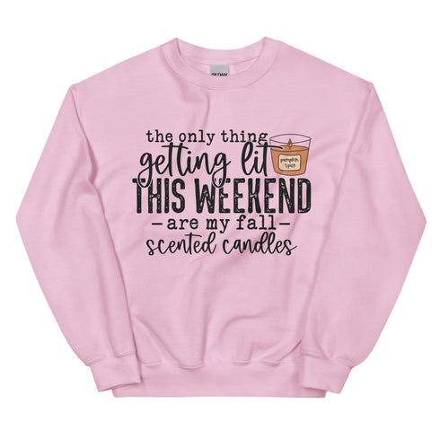 Getting Lit Fall Candles Halloween Sweatshirt