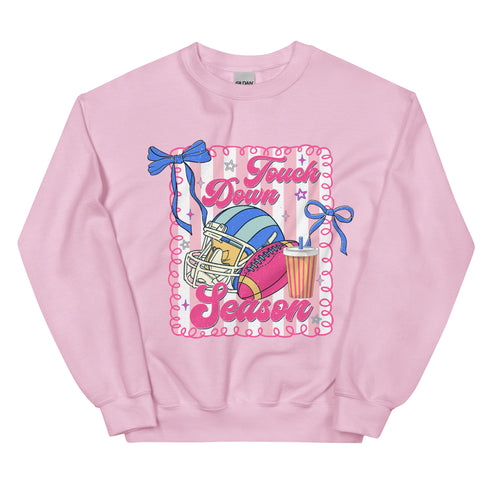 Football Touch Down Season Pink Sweatshirt