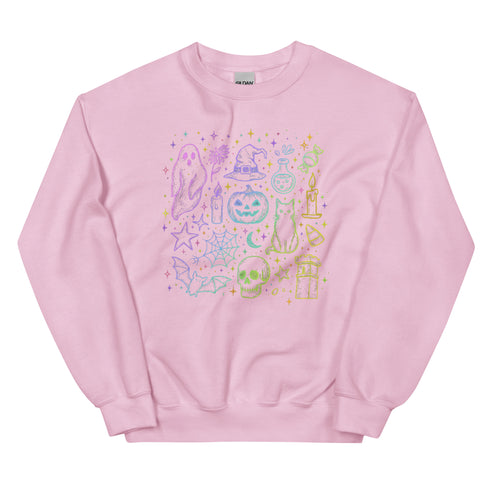 Neon Halloween Doodles Crewneck