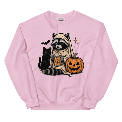 Halloween Fall Coffee Racoon Crewneck
