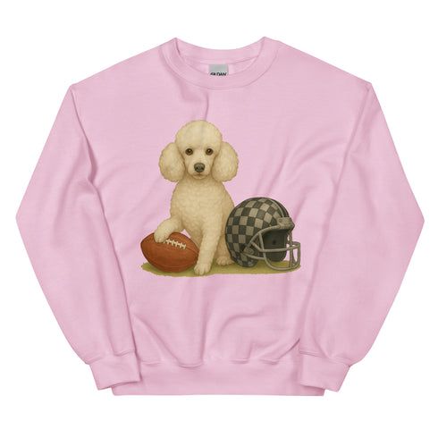 White Poodle Football Sweatshirt