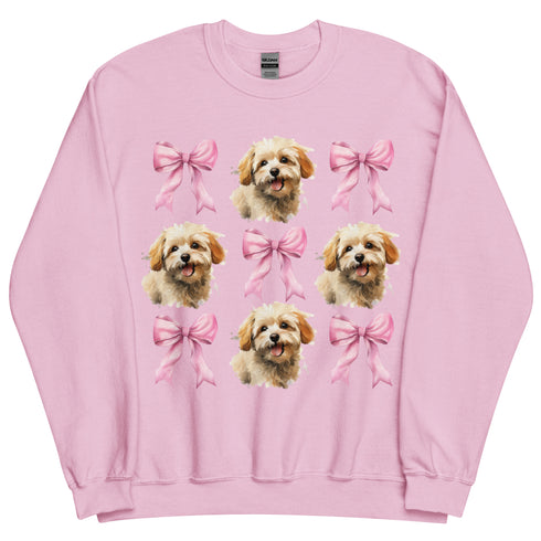 Maltipoo Pink Bow Dog Sweatshirt