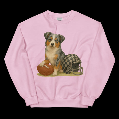 Blue Merle Aussie Football Sweatshirt