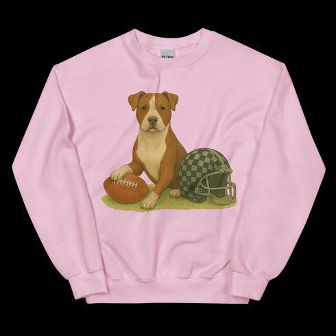 Pitbull Brown and White Football Sweatshirt