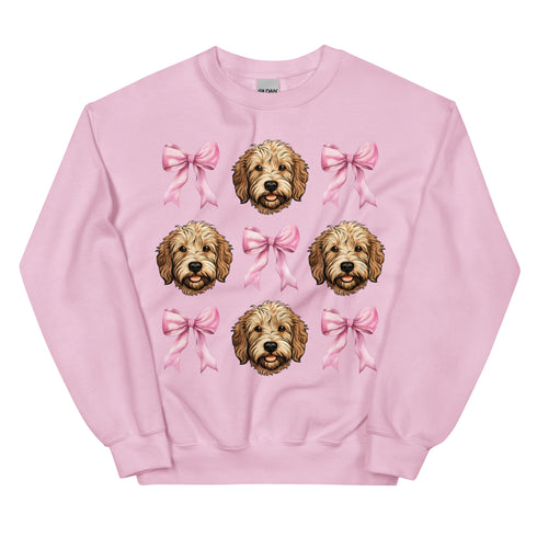 Golden Doodle With PInk Bows Dogs Sweatshirt