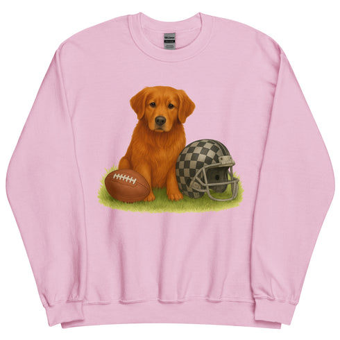 Red Golden Retriever Football Crewneck