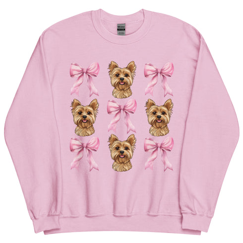 Blonde Yorkie with bows Sweatshirt