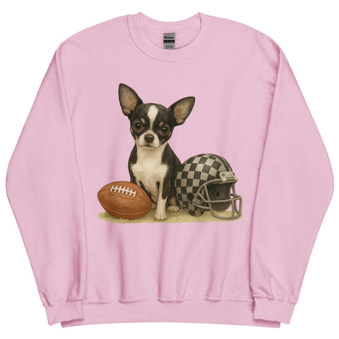 Chihuahua Black and White Football Sweatshirt