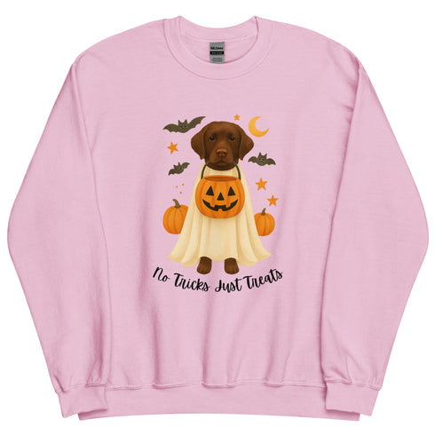 Chocolate Lab Halloween No Tricks Dogs Sweatshirt