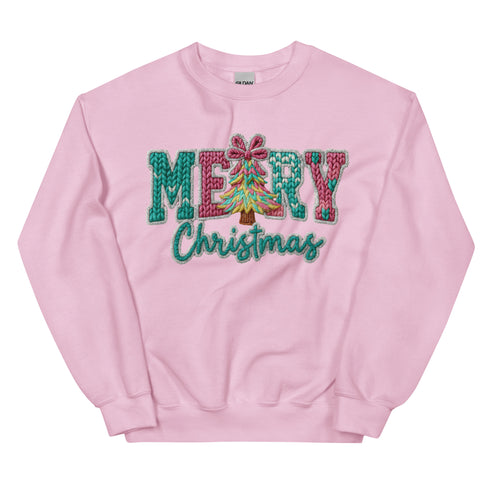 Faux Crochet Merry Christmas Crewneck