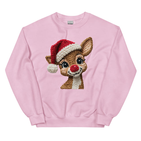 Faux Yarn Reindeer Crewneck