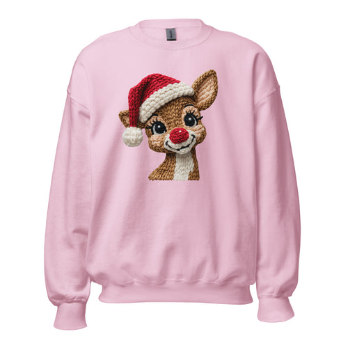 Faux Yarn Reindeer Crewneck