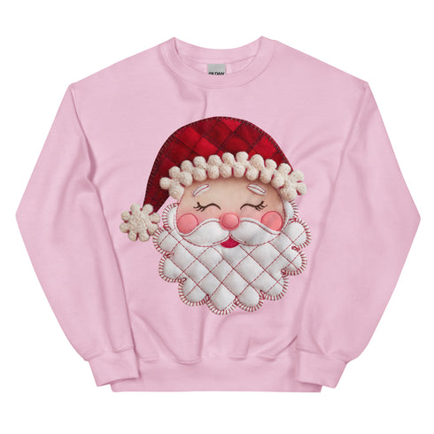 Santa Faux Patchwork Christmas Sweatshirt,