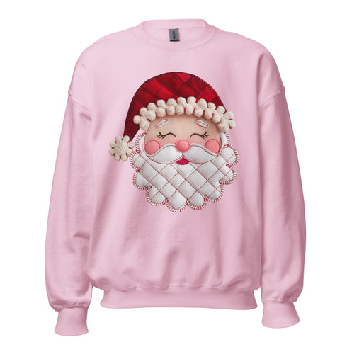 Santa Faux Patchwork Christmas Sweatshirt,
