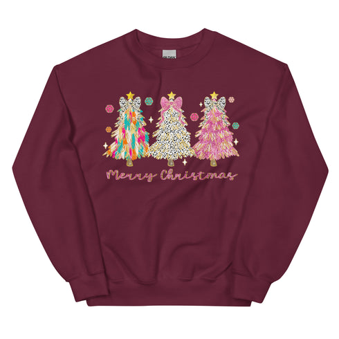 Merry Christmas Brushstroke Tree Sweatshirt