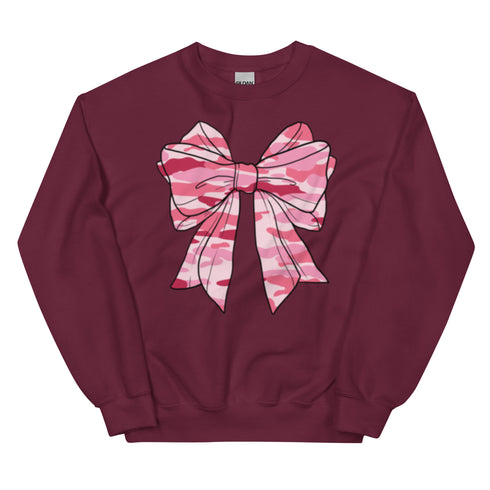 Camo Pink Bow Crewneck