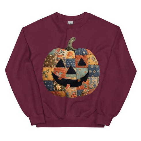 Jack O Lantern Patchwork Pumpkin Sweatshirt
