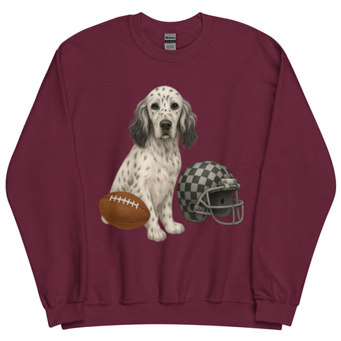 English Setter Dog Football Sweatshirt
