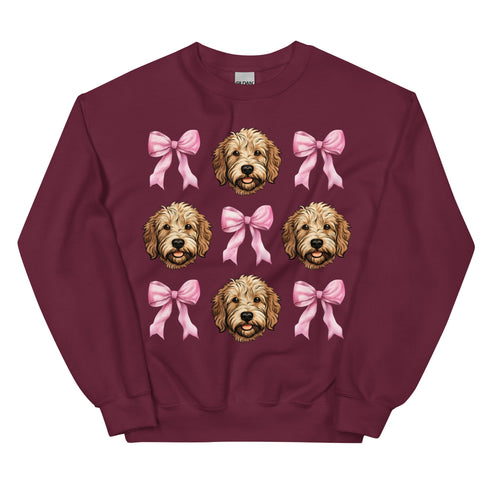 Golden Doodle With PInk Bows Dogs Sweatshirt