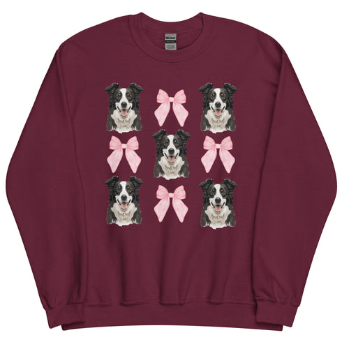 Border Collie and Bows Crewneck