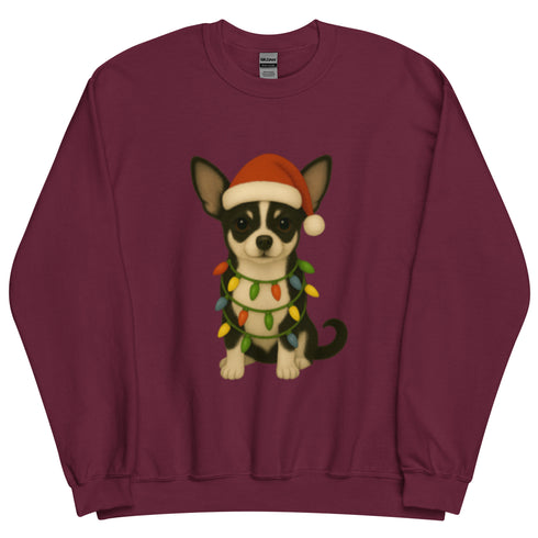 Christmas Black and White Chihuahua Crewneck