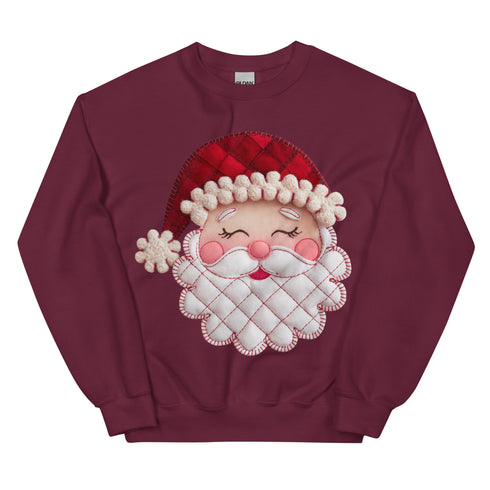 Santa Faux Patchwork Christmas Sweatshirt,