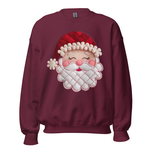 Santa Faux Patchwork Christmas Sweatshirt,