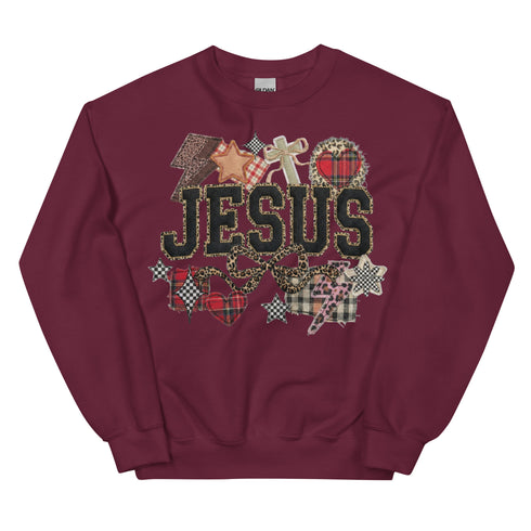 Jesus Faux Quilted Crewneck
