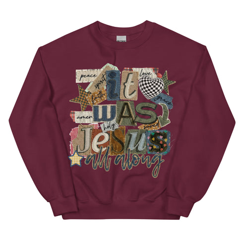 It was Jesus Faux Quilt Crewneck