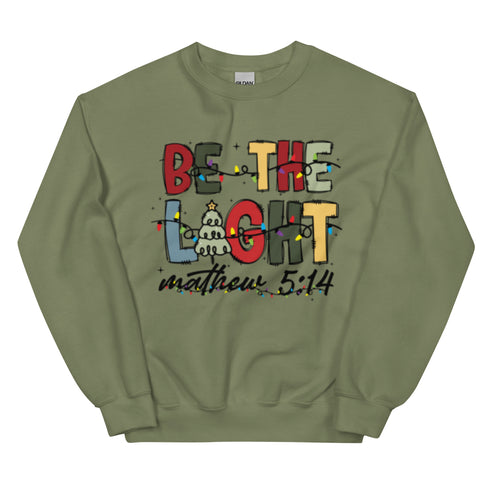 Be The Light Christian Christmas Crewneck
