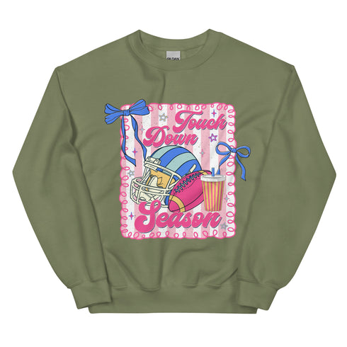 Football Touch Down Season Pink Sweatshirt