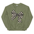 Race Checkered Bow Sweatshirt, Car Racing Crewneck Unisex Sweatshirt, Womenswear Oversized Top