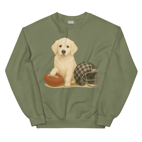 English Creme Retriever Football Crewneck