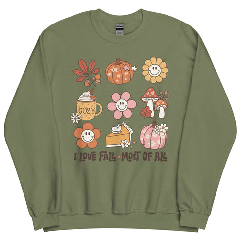 I Love Fall Most of All Crewneck