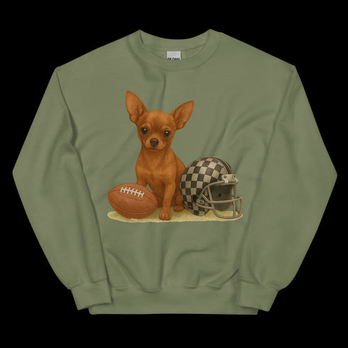 Chihuahua Brown Football Sweatshirt