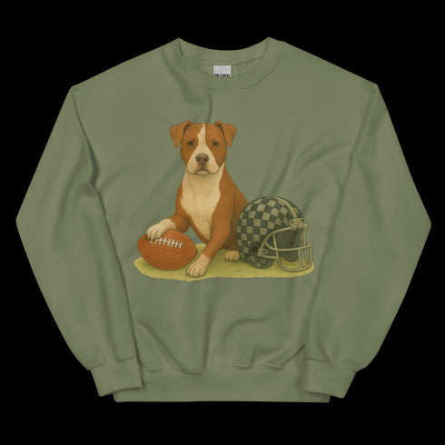 Pitbull Brown and White Football Sweatshirt