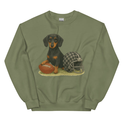 Black and Tan Dachshund Football Sweatshirt