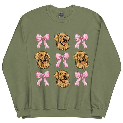 Golden Retriever with bows Sweatshirt
