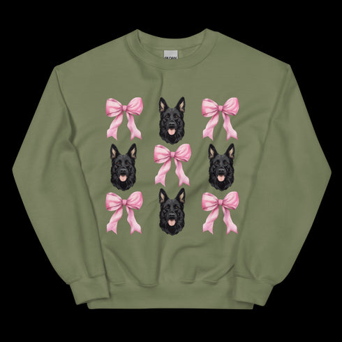 Black German Shepherd with bows Sweatshirt