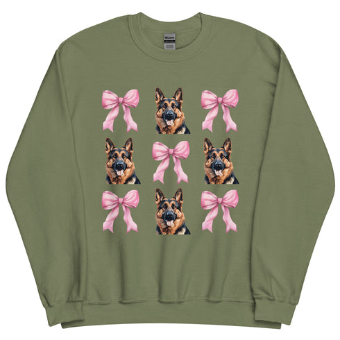 German Shepherd with Bows Sweatshirt