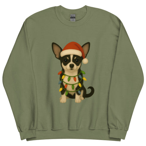 Christmas Black and White Chihuahua Crewneck