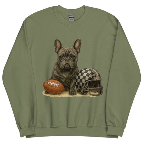 Black French Bulldog Football Sweatshirt