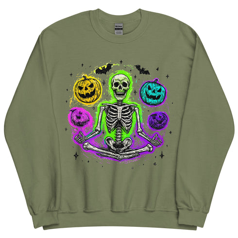 Halloween Skeleton Meditation Sweatshirt