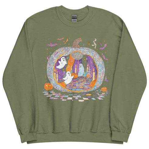 Disco Ghost Pumpkin Party Sweatshirt