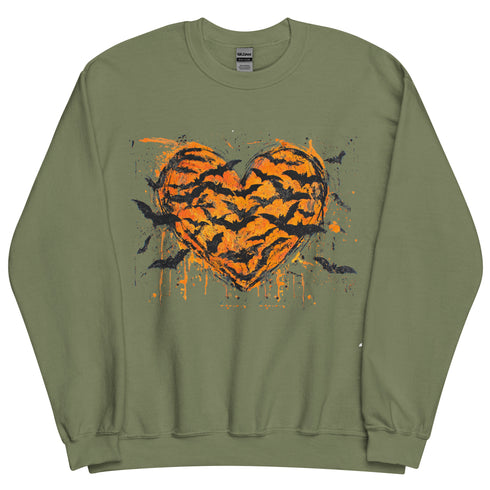 Halloween Heart and Bats Sweatshirt